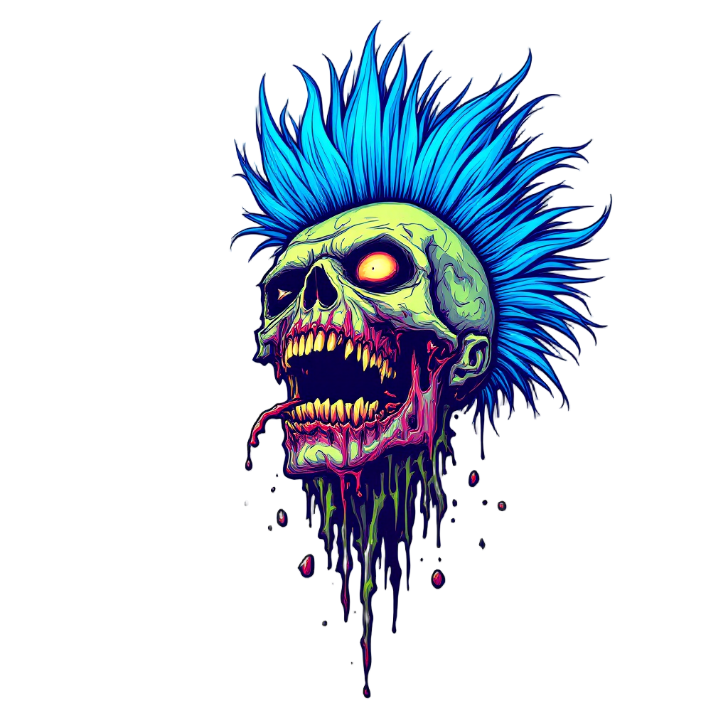 Neon Decay Mohawk Skull