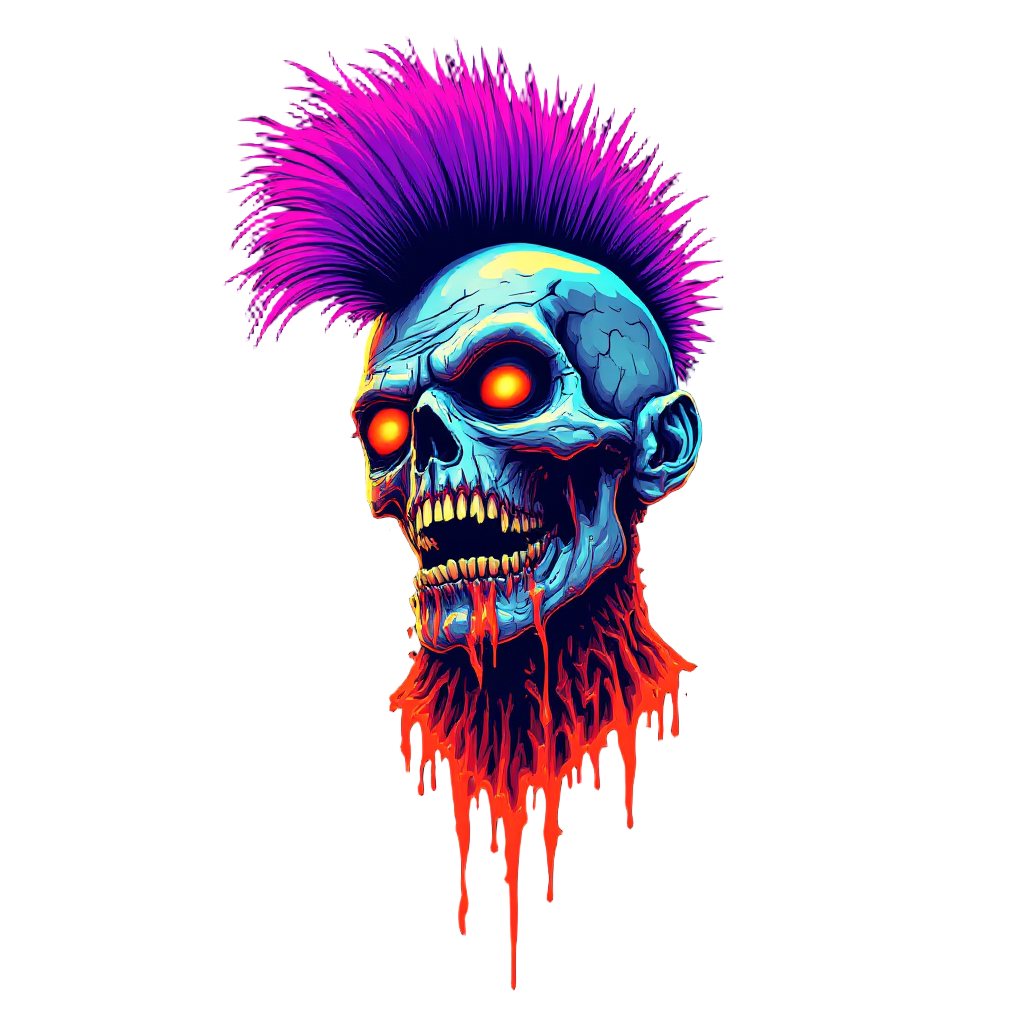 Neon Reaper Punk Skull — Graphic
